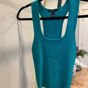 Forever 21 Teal Ribbed Tank Top